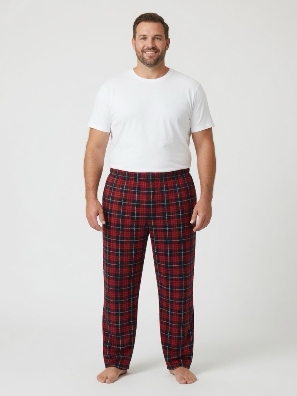Preswick & Moore Red and Black Plaid Men's Jogger Pants